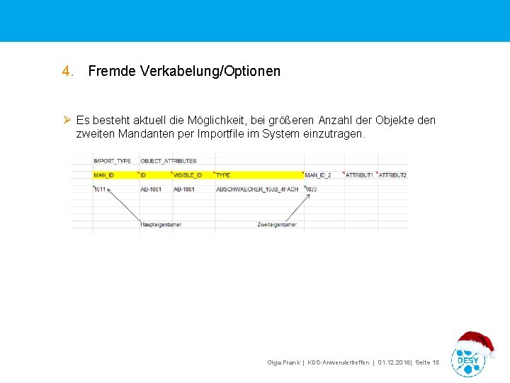 4. Fremde Verkabelung/Optionen Ø Es besteht aktuell die Möglichkeit, bei größeren Anzahl der Objekte