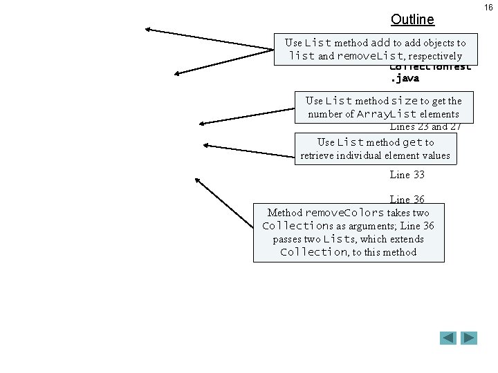Outline Use List method add to add objects to list and remove. List, respectively Outline Use List method add to add objects to list and remove. List, respectively