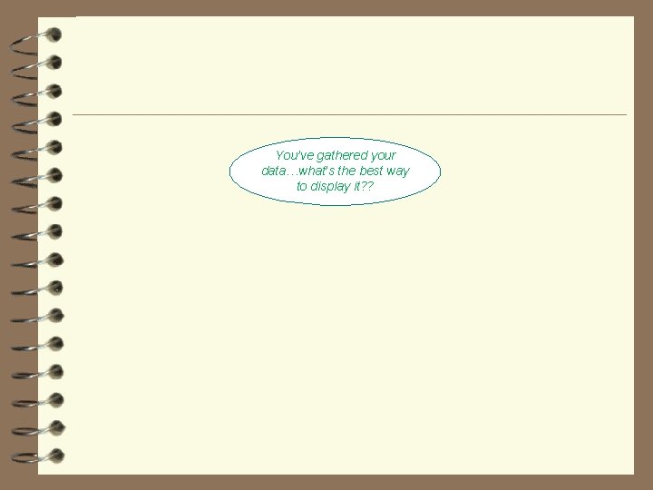 You’ve gathered your data…what’s the best way to display it? ? 
