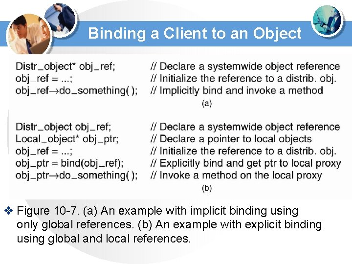 Binding a Client to an Object v Figure 10 -7. (a) An example with Binding a Client to an Object v Figure 10 -7. (a) An example with