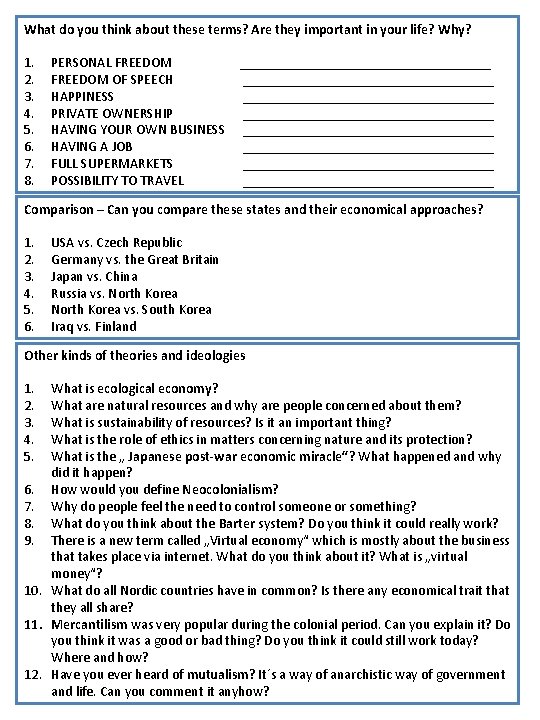 What do you think about these terms? Are they important in your life? Why?