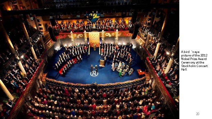 A bird‘s eye picture of the 2012 Nobel Prize Award Ceremony at the Stockholm
