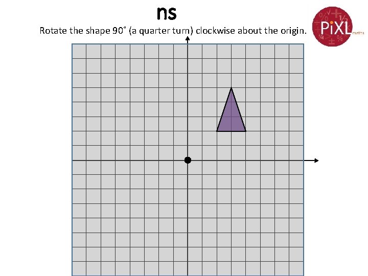 ns Rotate the shape 90˚ (a quarter turn) clockwise about the origin. 
