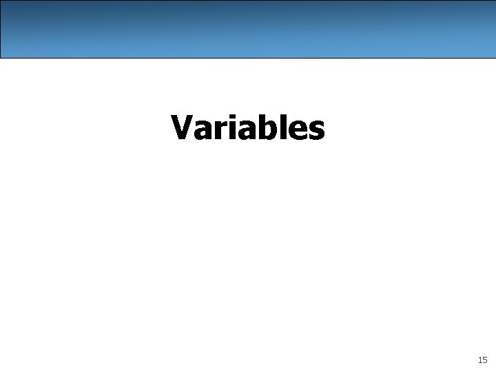 Variables 15 