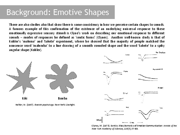 Background: Emotive Shapes There also studies also that show there is some consistency in