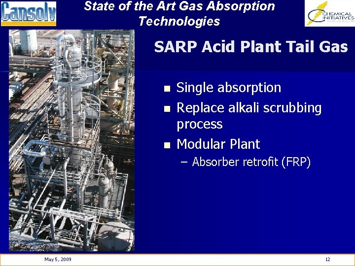 State of the Art Gas Absorption Technologies SARP Acid Plant Tail Gas n n