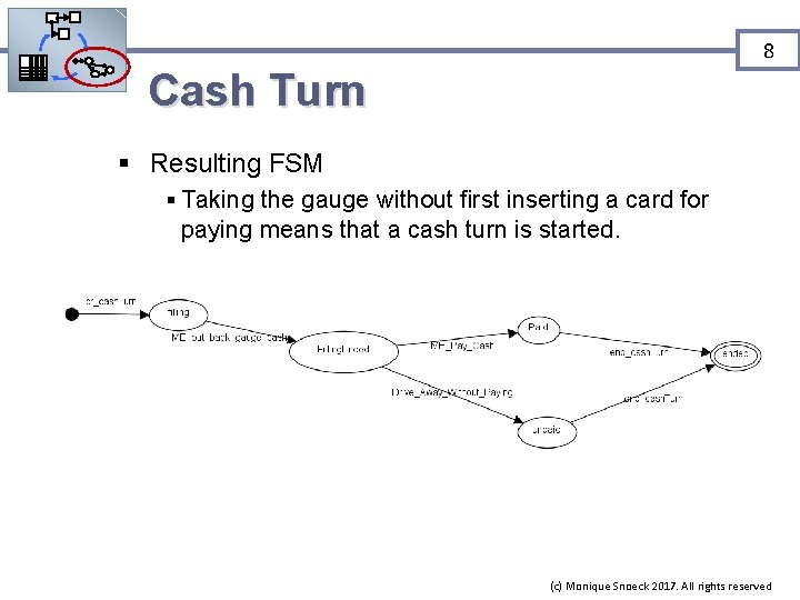 8 Cash Turn § Resulting FSM § Taking the gauge without first inserting a