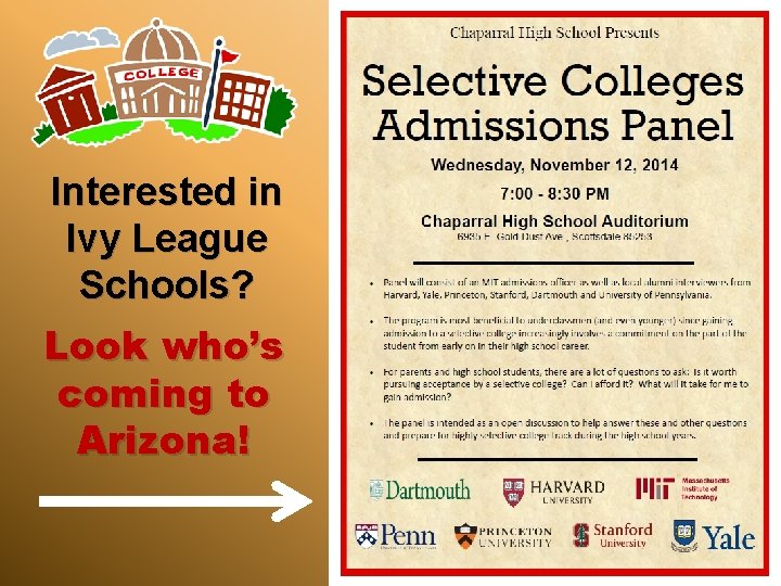 Interested in Ivy League Schools? Look who’s coming to Arizona! 