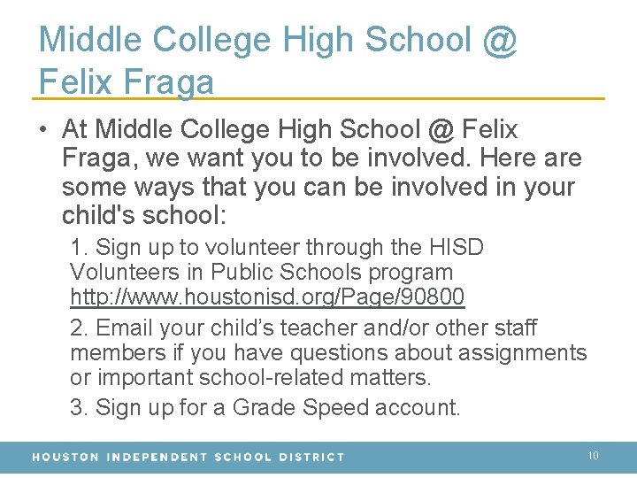 Middle College High School @ Felix Fraga • At Middle College High School @