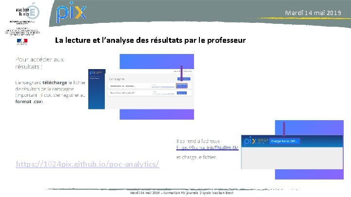 Mardi 14 mai 2019 La lecture et l’analyse des résultats par le professeur https: