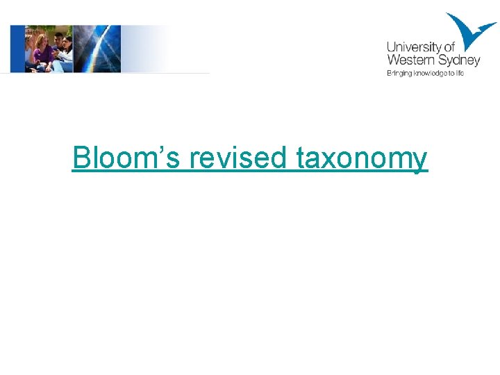 Bloom’s revised taxonomy 