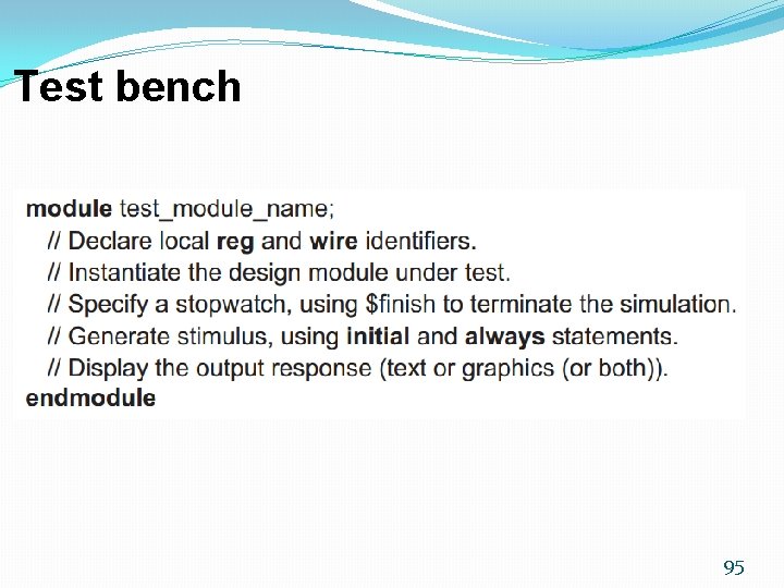 Test bench 95 