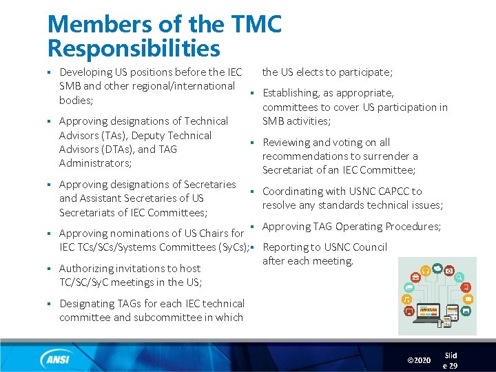 Members of the TMC Responsibilities § § § the US elects to participate; Developing