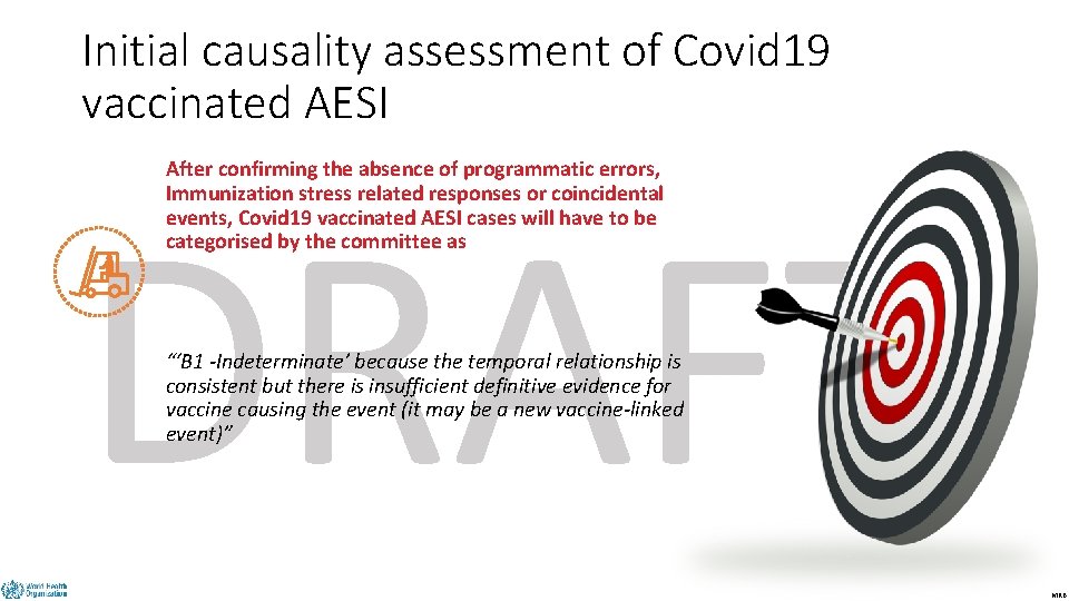 Initial causality assessment of Covid 19 vaccinated AESI After confirming the absence of programmatic