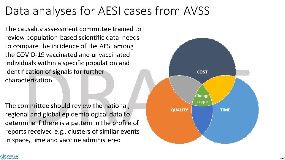 Data analyses for AESI cases from AVSS The causality assessment committee trained to review