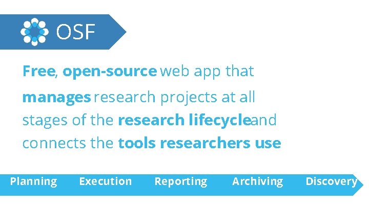 OSF Free, open-source web app that manages research projects at all stages of the