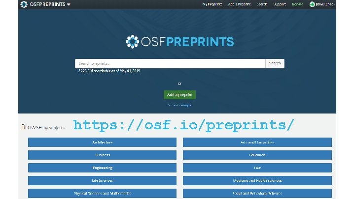 https: //osf. io/preprints/ 