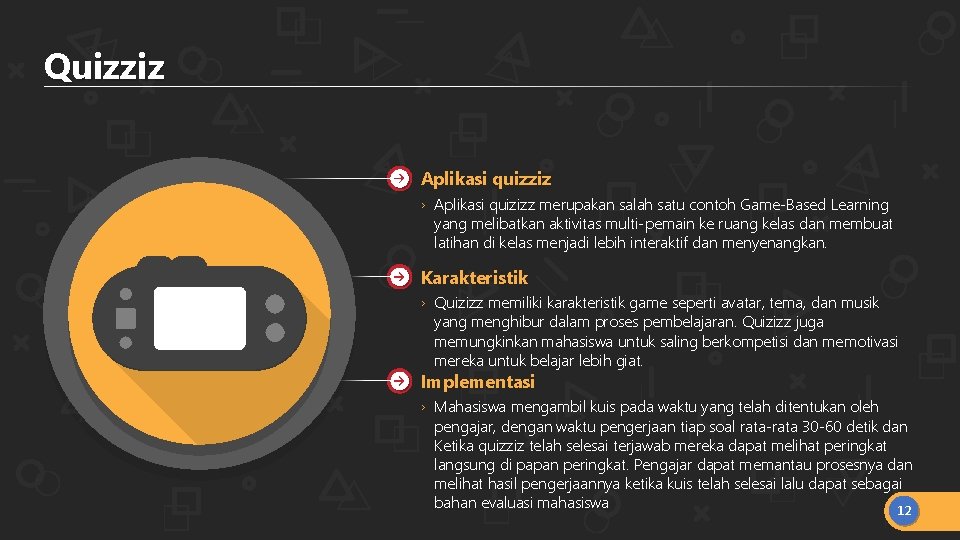 Quizziz Aplikasi quizziz › Aplikasi quizizz merupakan salah satu contoh Game-Based Learning yang melibatkan