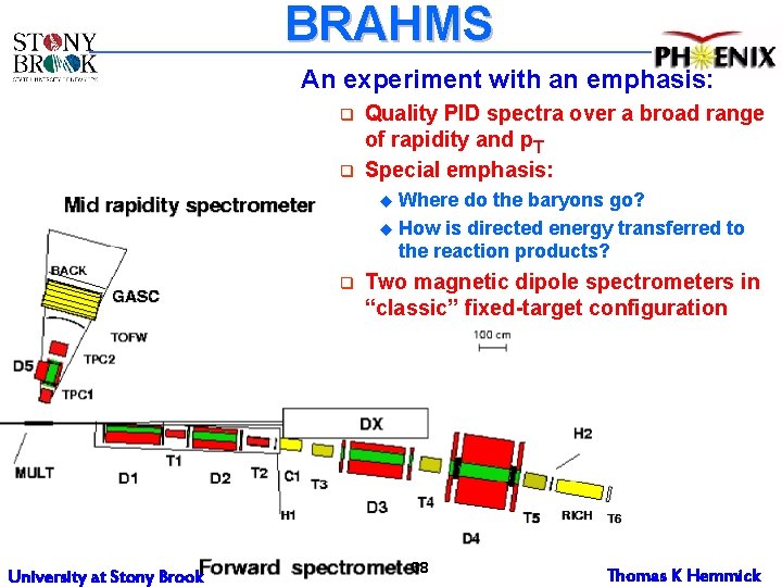 BRAHMS An experiment with an emphasis: q q Quality PID spectra over a broad