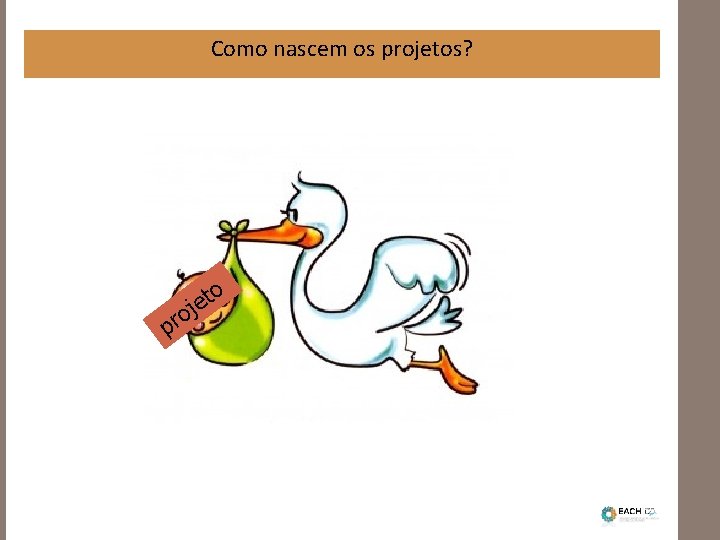 Como nascem os projetos? p o t je o r 