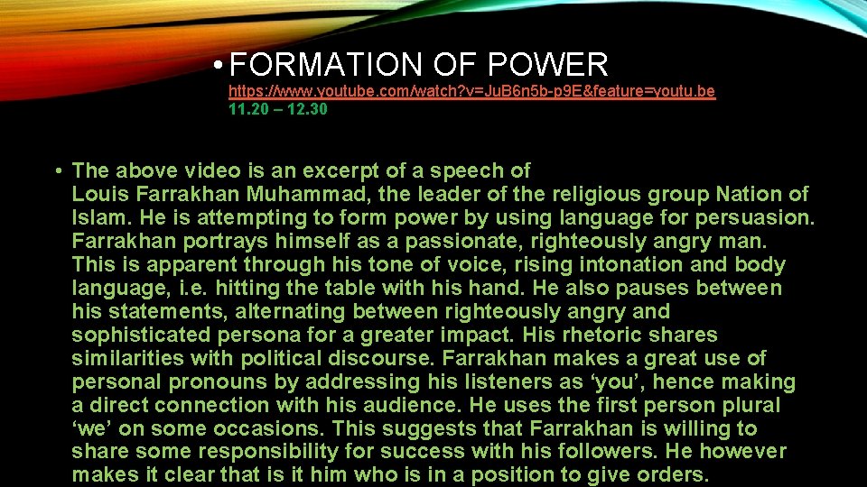  • FORMATION OF POWER https: //www. youtube. com/watch? v=Ju. B 6 n 5