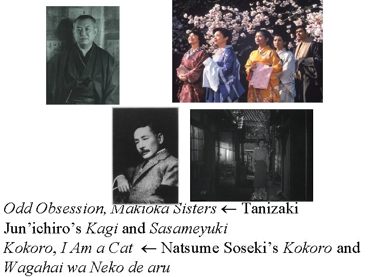 Odd Obsession, Makioka Sisters Tanizaki Jun’ichiro’s Kagi and Sasameyuki Kokoro, I Am a Cat