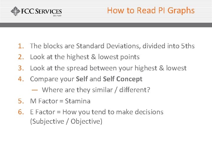 How to Read PI Graphs 1. 2. 3. 4. The blocks are Standard Deviations,
