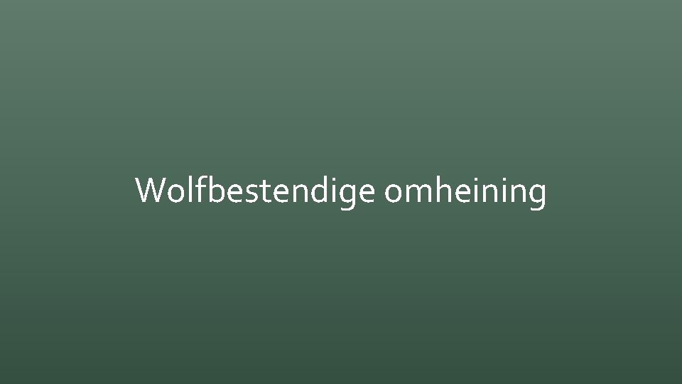 Wolfbestendige omheining 