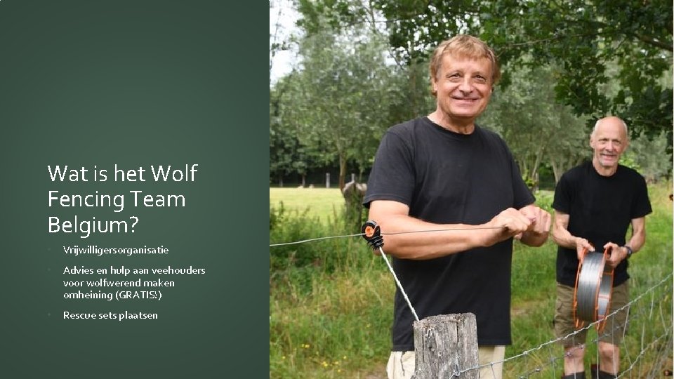 Wat is het Wolf Fencing Team Belgium? • Vrijwilligersorganisatie • Advies en hulp aan