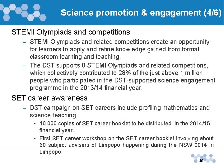 Science promotion & engagement (4/6) STEMI Olympiads and competitions – STEMI Olympiads and related