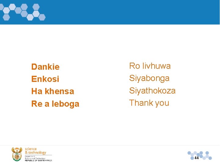 Dankie Enkosi Ha khensa Re a leboga Ro livhuwa Siyabonga Siyathokoza Thank you 44