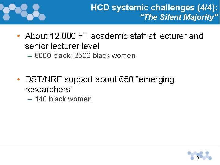 HCD systemic challenges (4/4): “The Silent Majority” • About 12, 000 FT academic staff