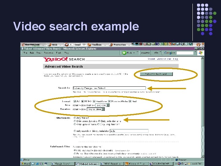 Video search example 