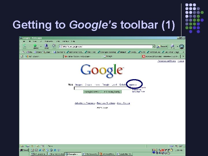 Getting to Google’s toolbar (1) 