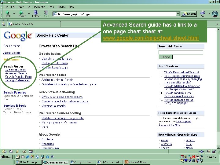 Advanced Search guide has a link to a one page cheat sheet at: www.