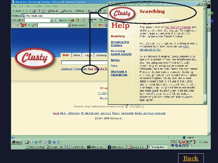 Clusty Help page Back 