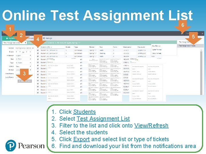 Online Test Assignment List 6 1 2 5 4 3 1. 2. 3. 4.
