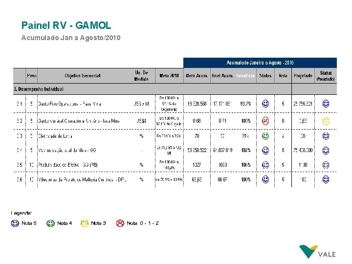 Painel RV - GAMOL Acumulado Jan a Agosto/2010 