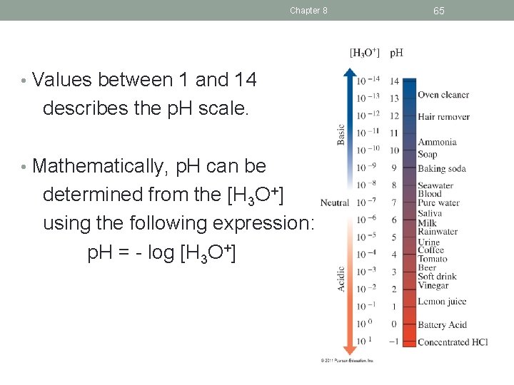 Chapter 8 • Values between 1 and 14 describes the p. H scale. •