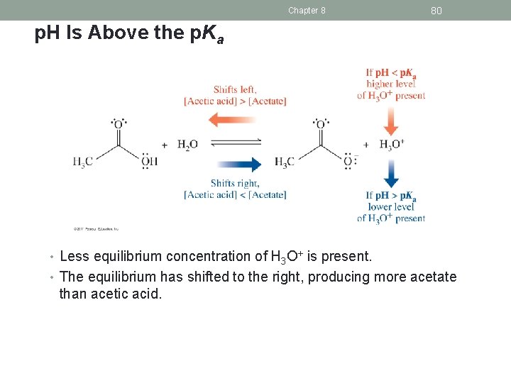 Chapter 8 80 p. H Is Above the p. Ka • Less equilibrium concentration