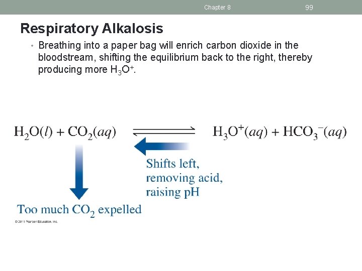 Chapter 8 99 Respiratory Alkalosis • Breathing into a paper bag will enrich carbon
