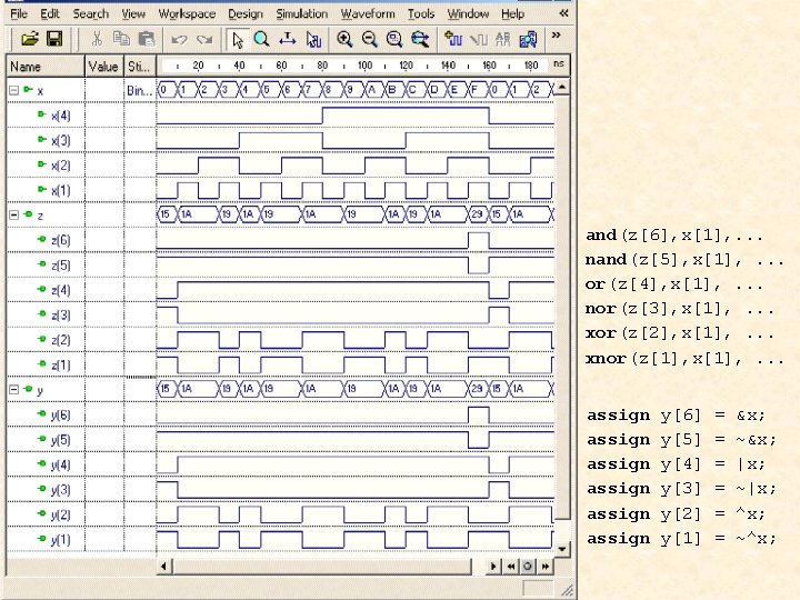 and(z[6], x[1], . . . nand(z[5], x[1], . . . or(z[4], x[1], . .