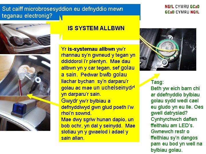 Sut caiff microbrosesyddion eu defnyddio mewn teganau electronig? IS SYSTEM ALLBWN Yr is-systemau allbwn