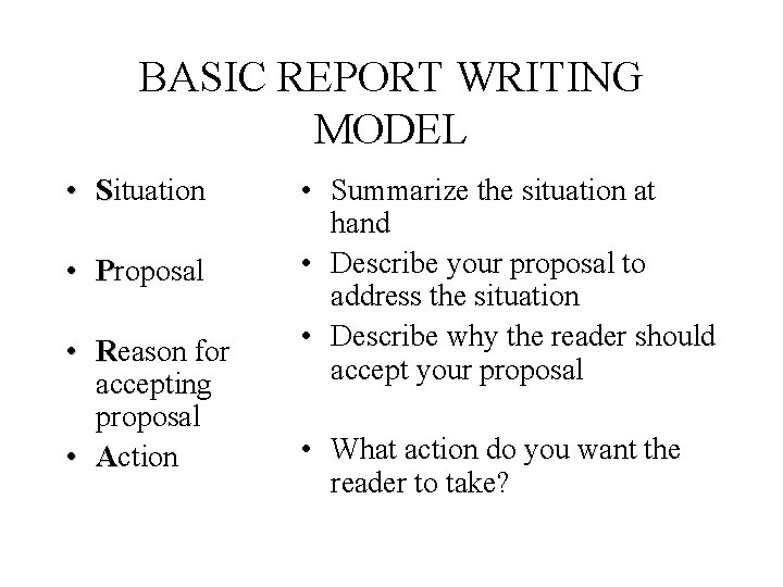 WRITTEN COMMUNICATIONS by John Ostrowski Basic report writing