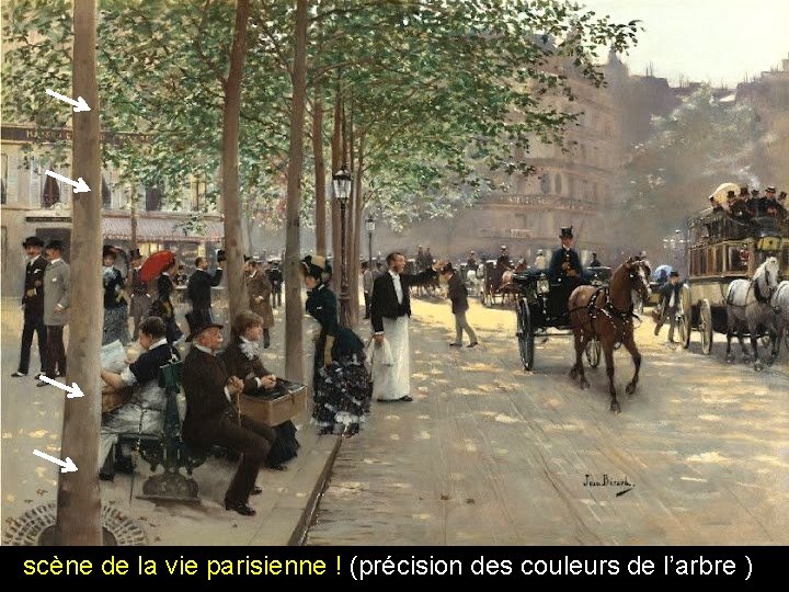 scène de la vie parisienne ! (précision des couleurs de l’arbre ) 