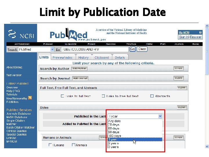 Limit by Publication Date 