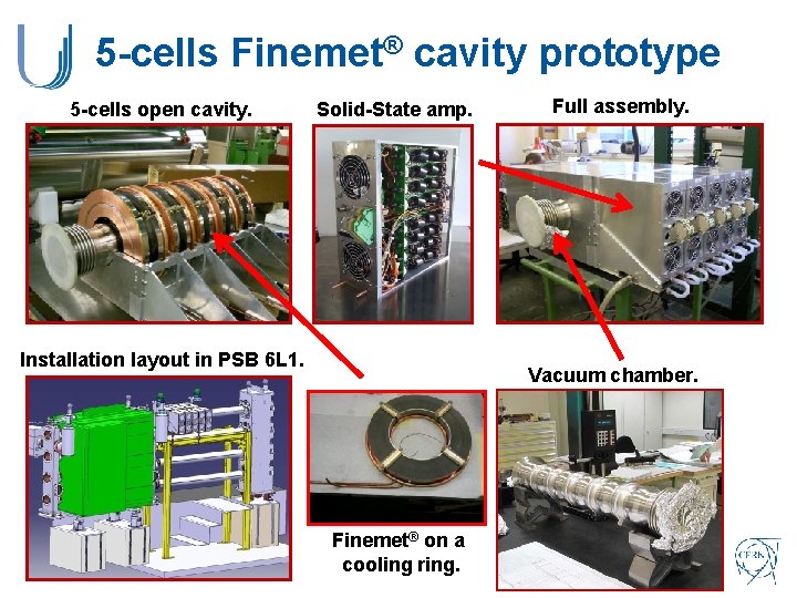 5 -cells Finemet® cavity prototype 5 -cells open cavity. Solid-State amp. Installation layout in