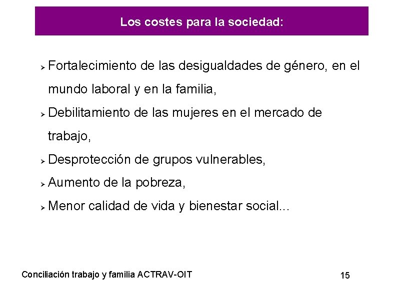 Los costes para la sociedad: Fortalecimiento de las desigualdades de género, en el mundo