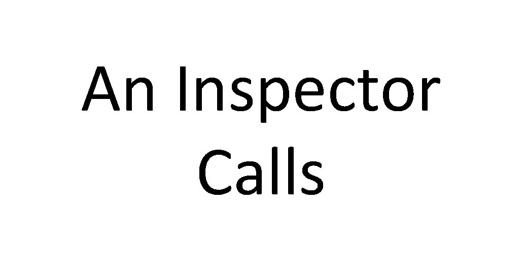 An Inspector Calls 