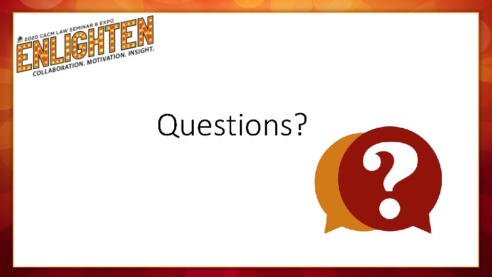 Questions? 